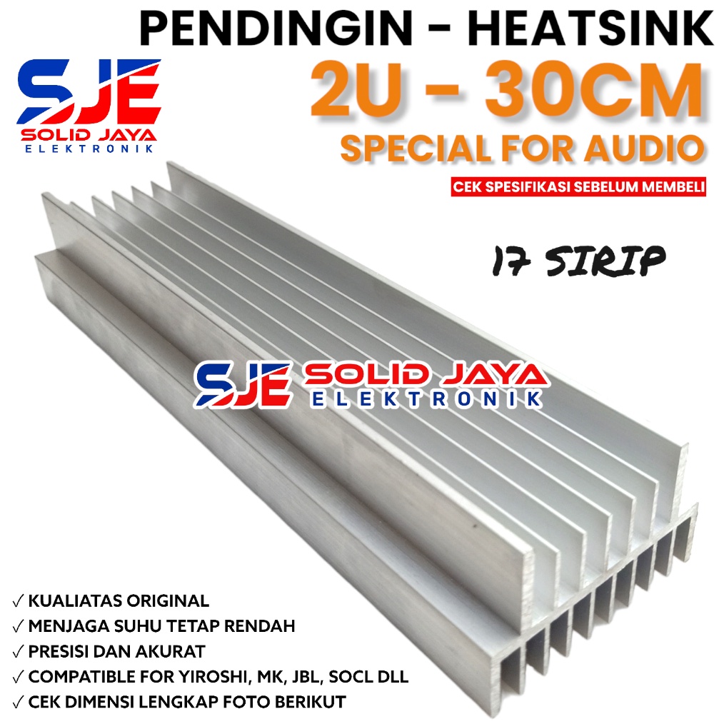 PENDINGIN HEATSINK 2U 3 CM MODEL 17 SIRIP YIROSHI SOCL JBL SOCL OCL AUDIO MK HEATSRINK 2 U 3CM POWER