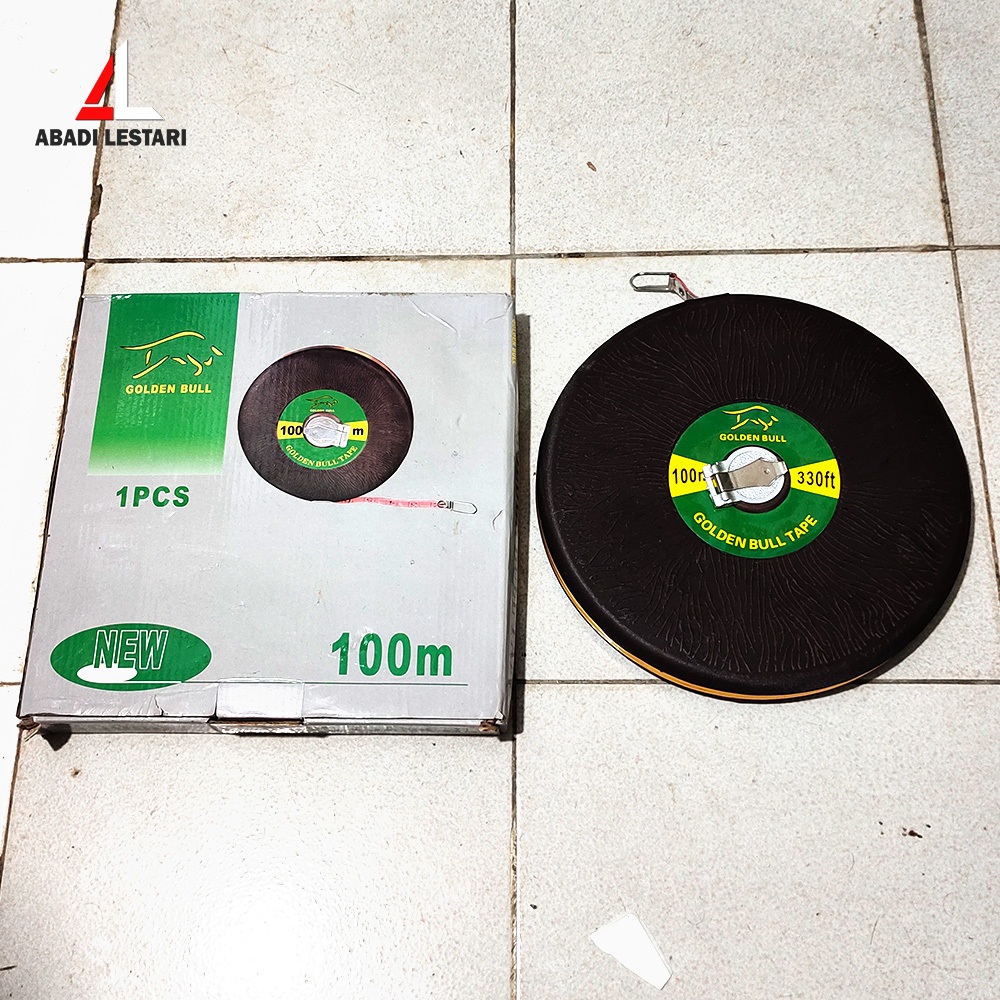 METERAN BULAT KAIN 100 METER / METERAN KULIT ROLL PUTAR 100 METER / METERAN TUKANG 100 METER