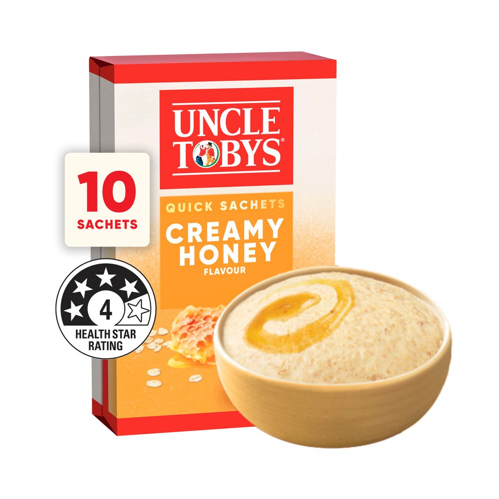 

Uncle Tobys Oats Quick Sachets Creamy Honey | 350g Australia