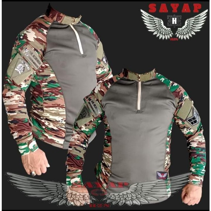 Baju Bdu Loreng Lengan Panjang Kaos Bdu Ciangi Loreng Tactical