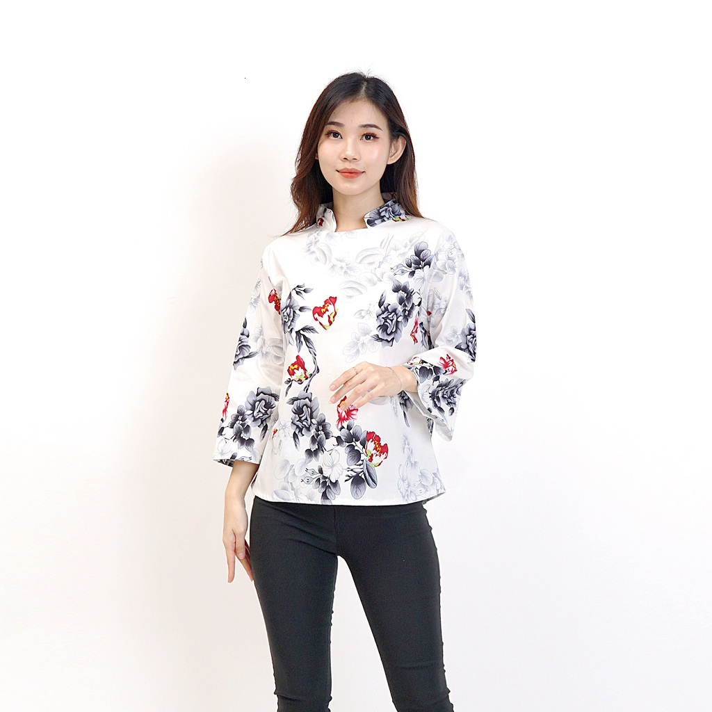 BAJU BLOUSE BATIK WANITA 559 BAJU BATIK PUTIH PREMIUM MODERN KERJA KANTOR PESTA KASUAL ELEGAN KEKINI