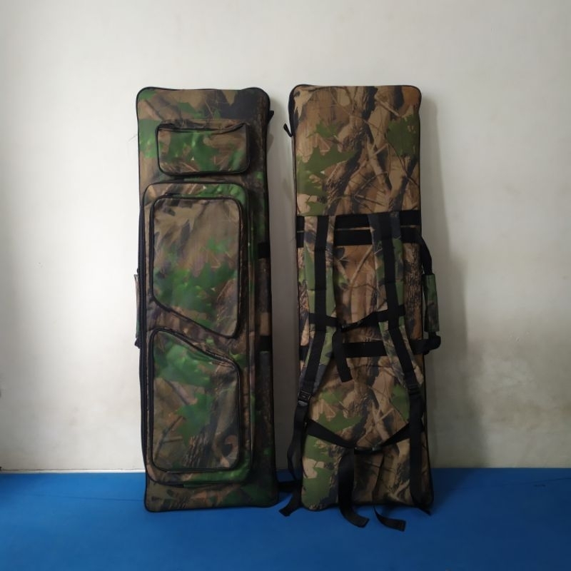 Tas senapan kotak camo 100cm plus saku pompa