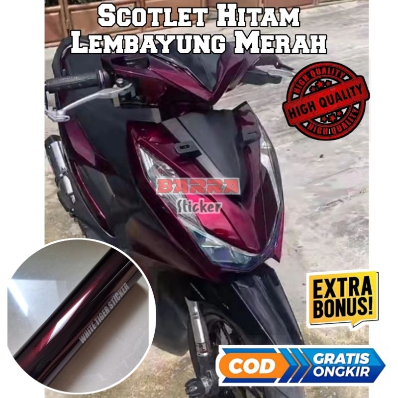 STICKER SCOTLITE MOONLIGHT RED / HITAM LEMBAYUNG MERAH SERI PET TERBARU / SCOTLET HITAM LEMBAYUNG ME