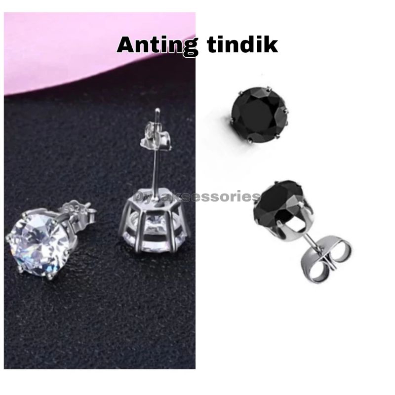 anting tindik permata giwang anting korea pria wanita