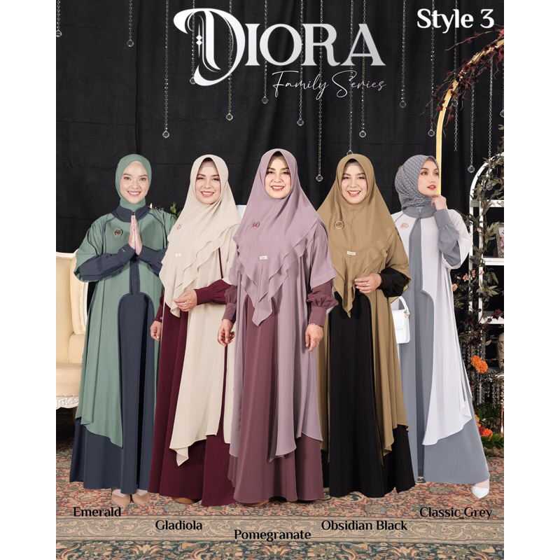 Diora dress by Aden hijab original / Diora style 3 inner only obsidian black / gamis abaya hitam polos elegant