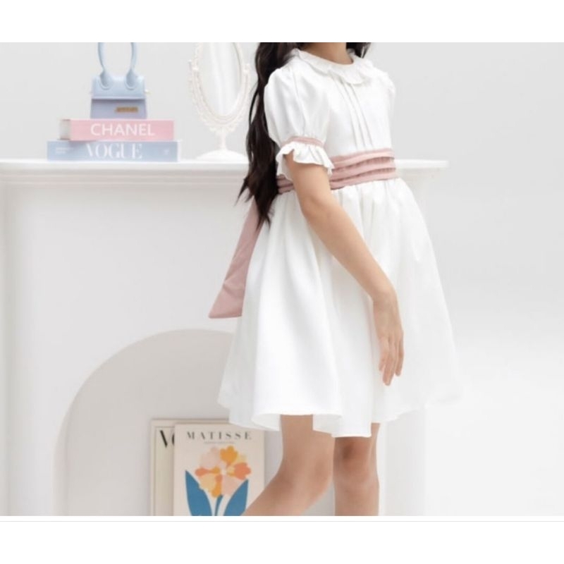 preloved - modelano kids - charlotte dress - dress anak perempuan - gaun anak - gaun putih anak - dr