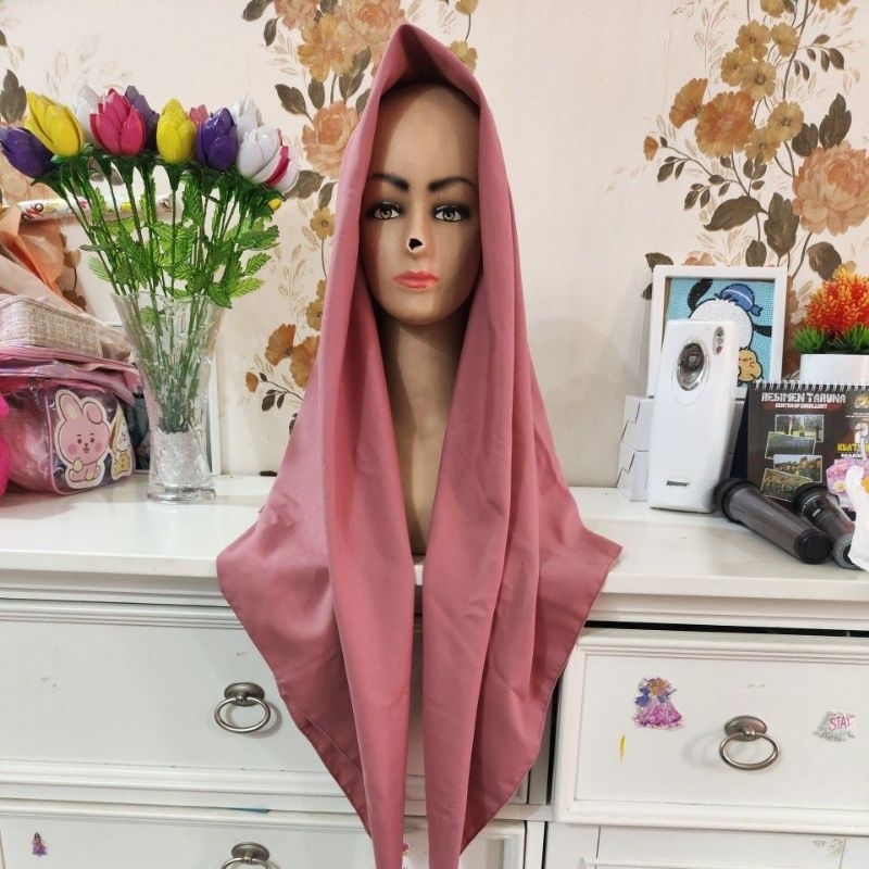 jilbab pns warna salem,ukura 110 x 110. bahan voal