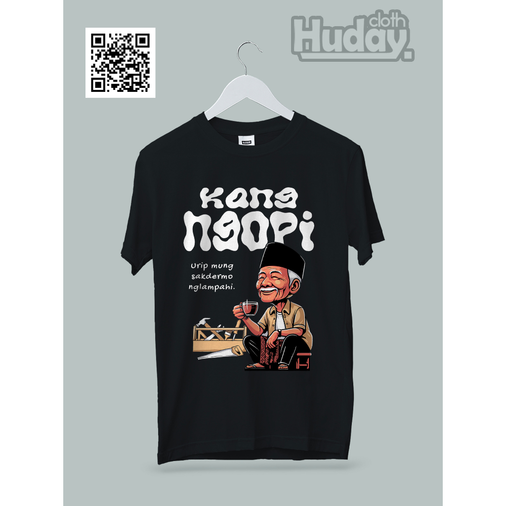 KAOS KLATEN / BAJU BIJAK JAWA / KATA KATA / URIP MUNG SAKDERMO NGLAMPAHI / KANG NGOPI / COFFEE ADICT
