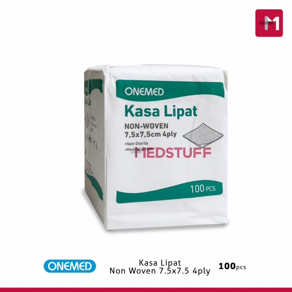 Kasa Lipat Non Woven 7.5x7.5cm 4ply isi 100s Onemed Kasa Onemed Kasa Lipat Onemed