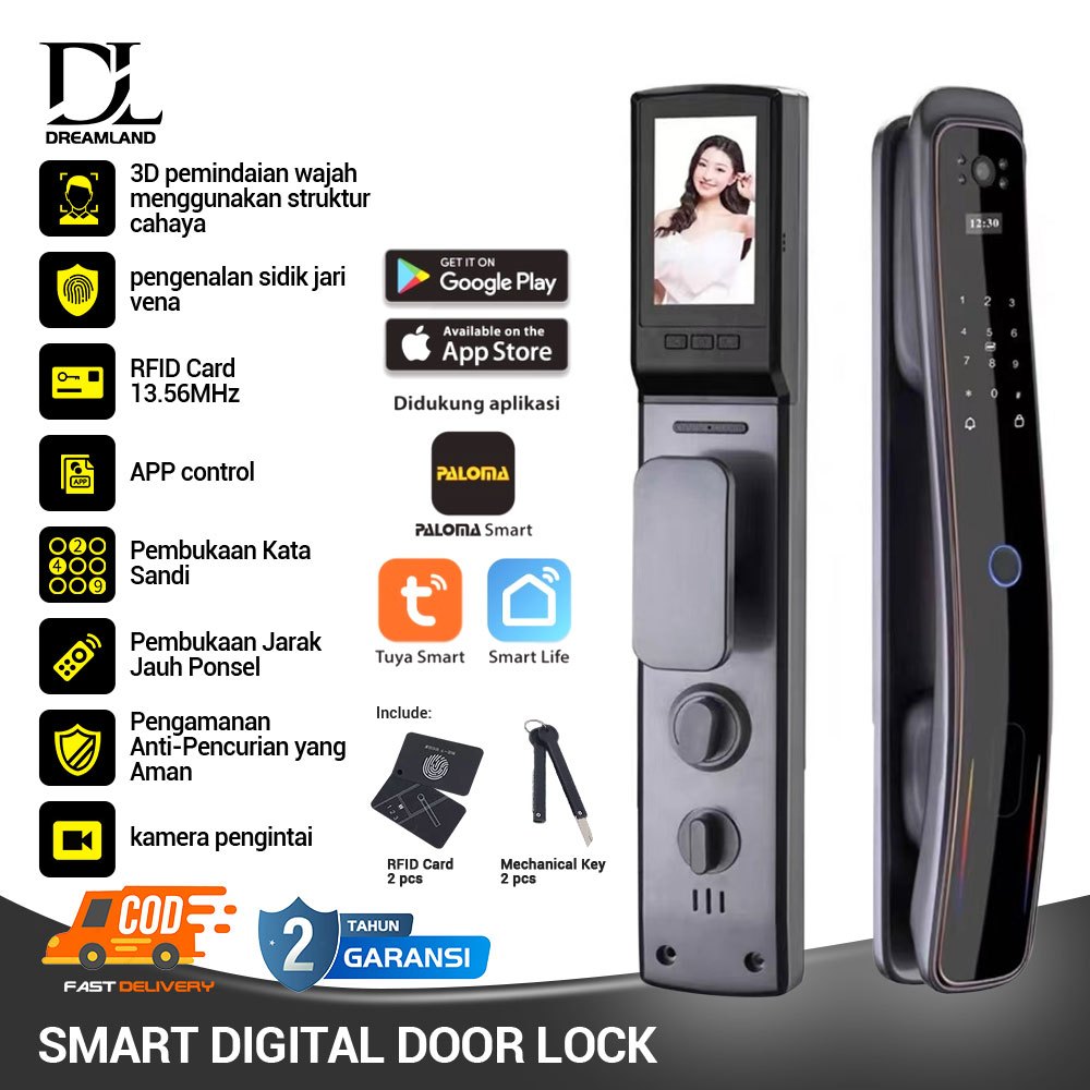 kunci pintu digital kunci pintar Smart Door automatic kunci digital kunci pintu sidik jari dengan Ka