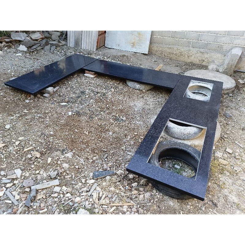 Kitchen set Daun Meja Dapur Bahan Granit Hitam finishing Glossy