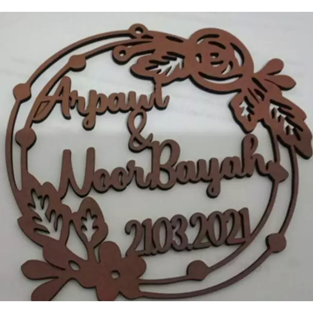 Custom Nama Tanggal  Dekorasi Mahar Pernikahan Seserahan Lamaran Elegan Minimalis