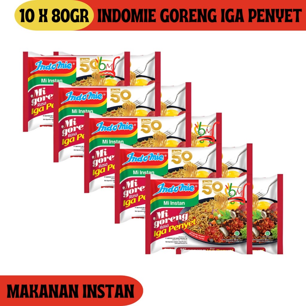 

10PCS Indomie Mie Goreng Instan Rasa Iga Penyet