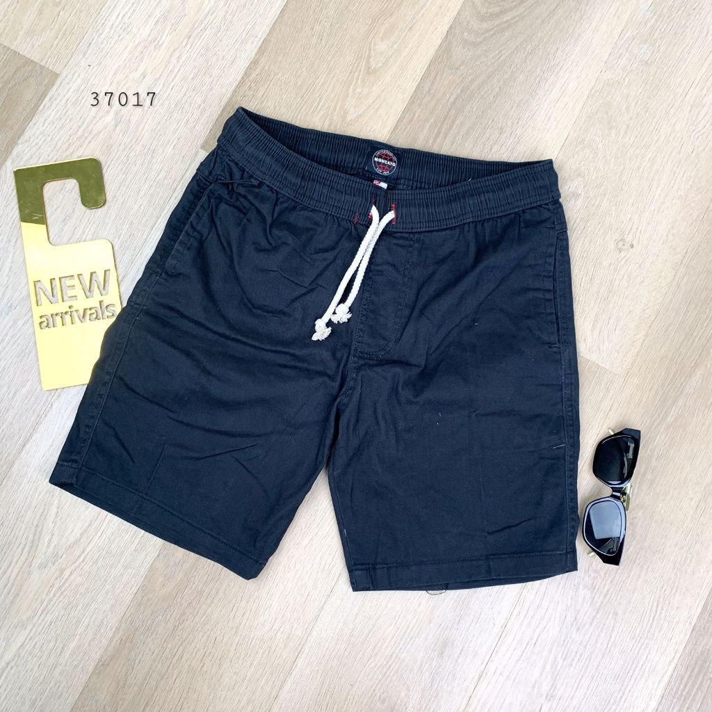 CELANA PENDEK BLACK POLOS BASIC CELANA PENDEK PRIA PREMIUM CELANA 3/4 PINGGANG KARET MONCAYO LIMITED