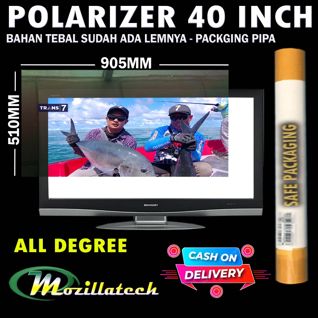 POLARIS POLARIZER 40 0 DRAJAT 90 DRAJAT GLOSSY POLARIS POLARIZER TV LCD SAMSUNG SHARP LG TOSHIBA 40 IN