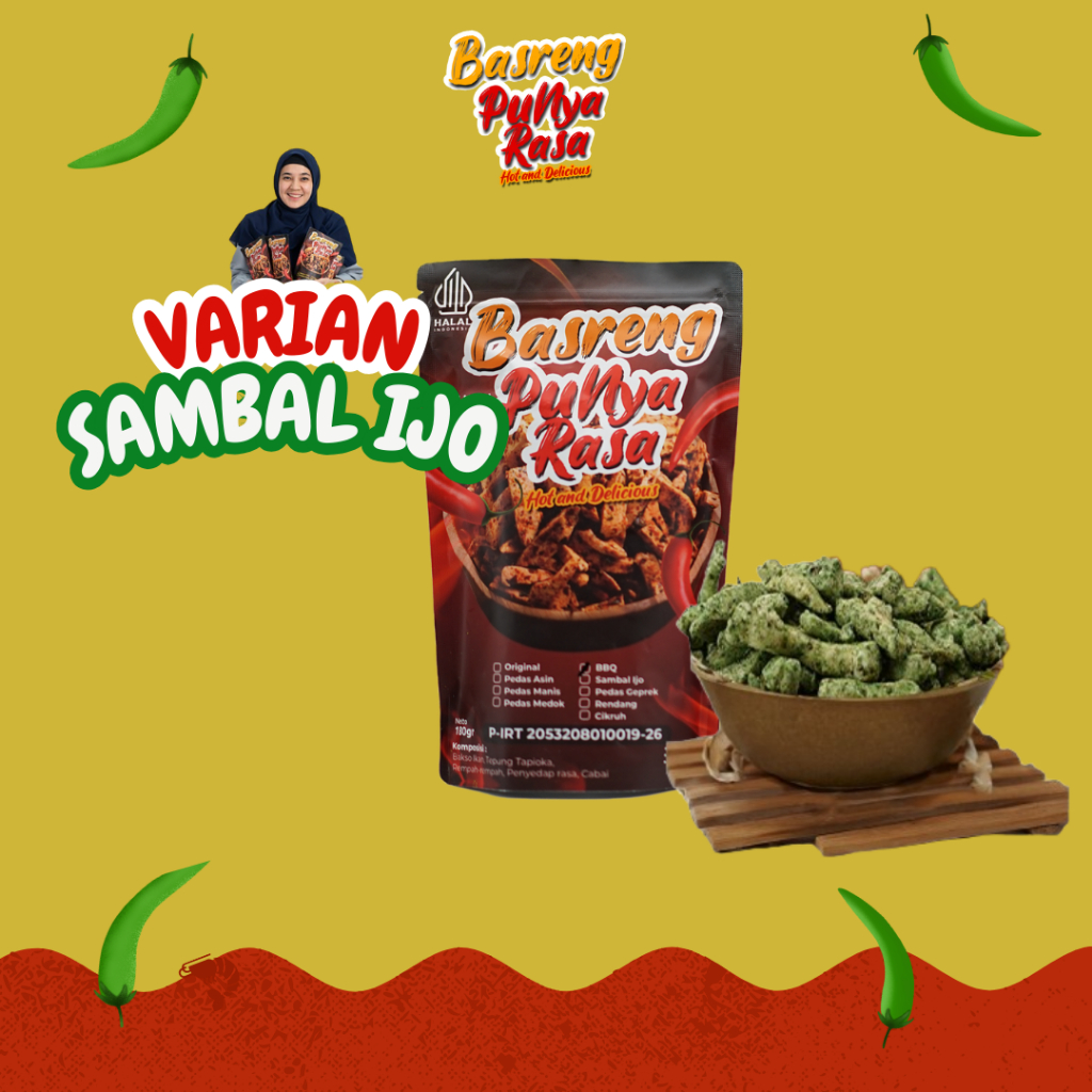 

Cemilan Pedas Stik Baso Ikan Sambal Ijo Basreng Punya Rasa