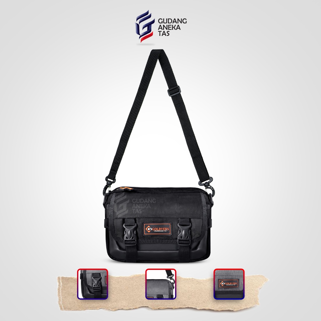GOLDVERS Tas Selempang Rompi Pria ORIGINAL WaistBag 3 in 1 Slempang Tas Tactical Traveler Bag IMPORT
