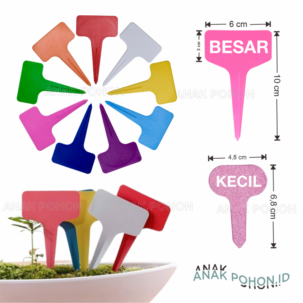 

Label Nama Tag Tanaman Ukuran Besar - Anti Air, Bentuk T, Bahan Plastik PVC - Pilihan 6 Warna - Penanda ID Tanaman