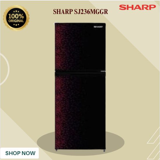 KULKAS SHARP  2 PINTU SJ236MGGR 205 L/SJ-236MGGR/SJ 236MGGR/SHARP KULKAS 2 PINTU/KULKAS LOW WATT/SHARP KULKAS 2 PINTU 205L MURAH ORIGINAL BERGARANSI