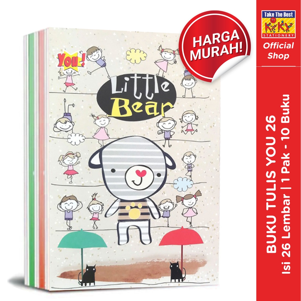 

BUKU MURAH STOK TERBATAS!!! YOU Buku Tulis 26 Lembar - 20 Buku / Motif Random