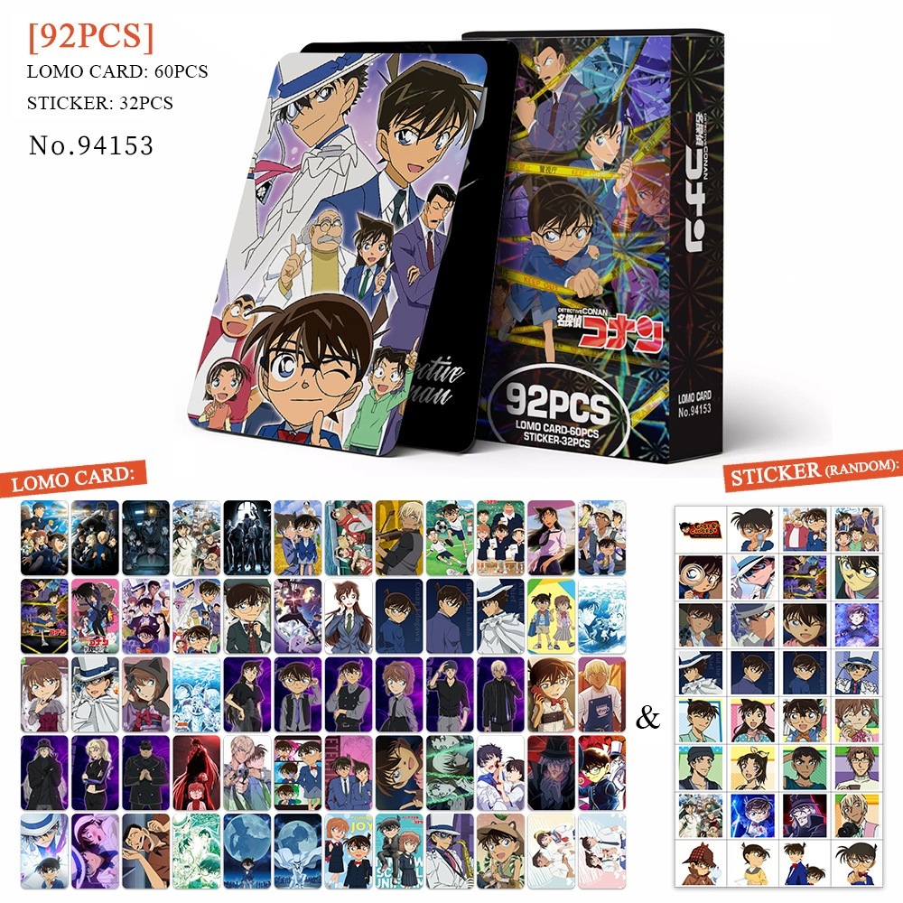 [92pcs] PACK PHOTOCARD DETECTIVE CONAN LOMO CARD PHOTO CARD KPOP LOMOCARD WIBU ANIME COSPLAYER PHOTO