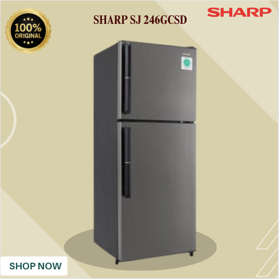 KULKAS SHARP 2 PINTU SJ 246GCSD LEMARI ES 205L/SJ-246GCSD/SJ 246GCSD/SHARP ORIGINAL BERGARANSI