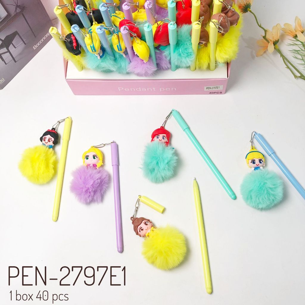 

PULPEN POM-POM BULU KARAKTER PRINCESS DISNEY/PENA GEL POM POM/BELI 3 LEBIH MURAH