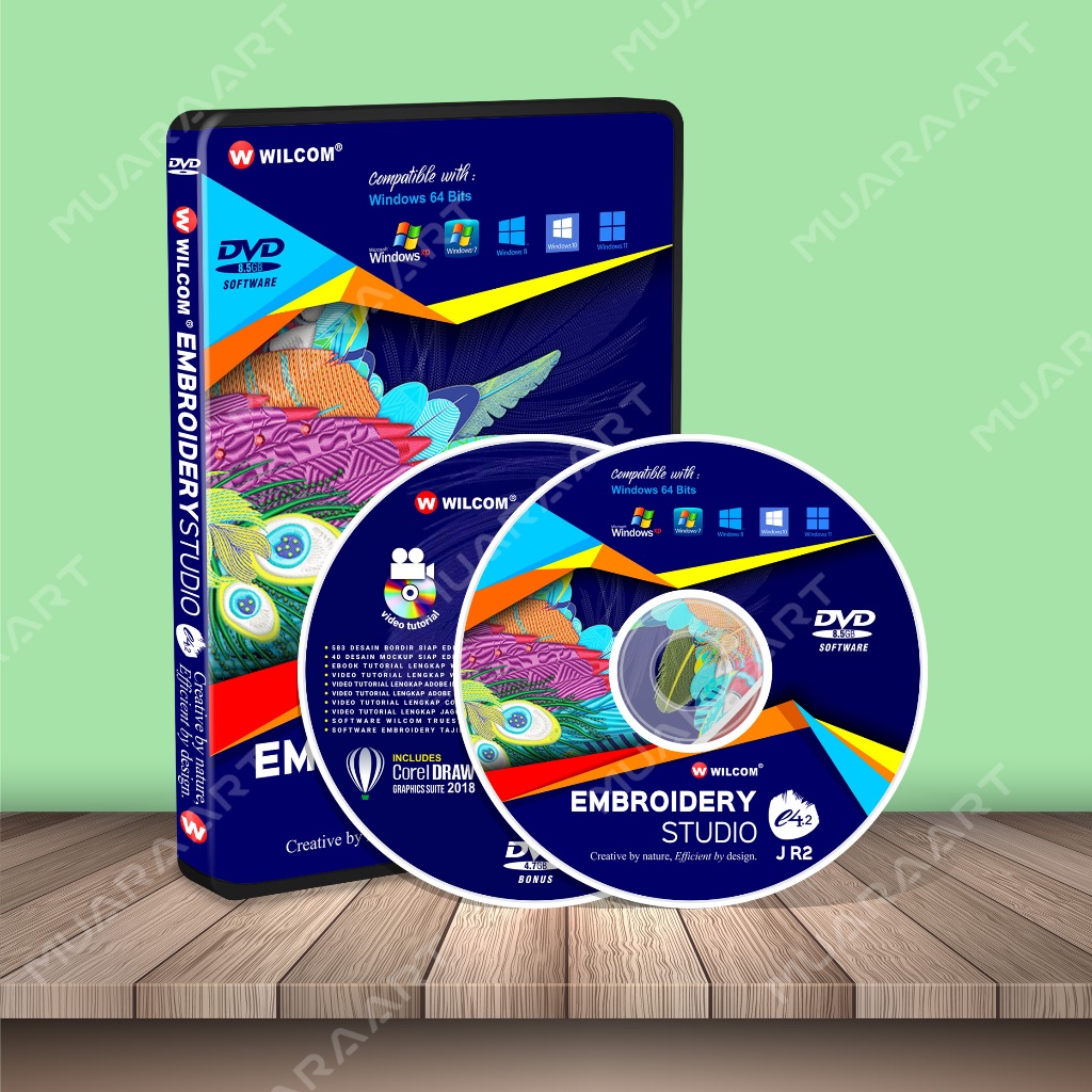 DVD + FLASHDISK Aplikasi Mesin Bordir Komputer Wilcom Embroidery Studio e4.2J R2