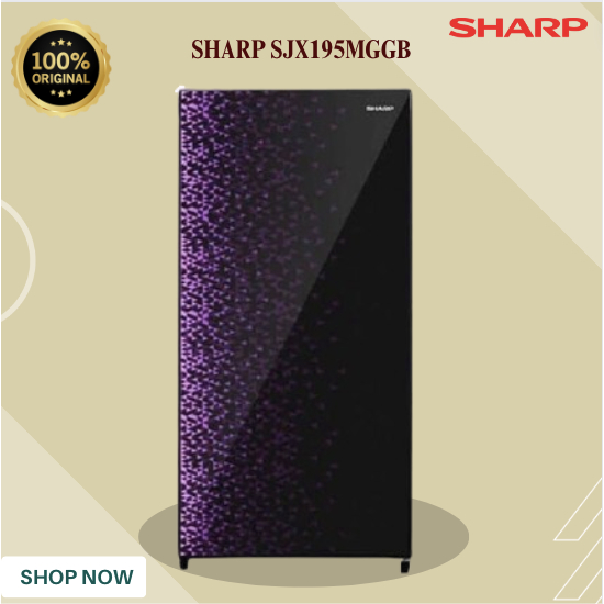 KULKAS SHARP 1 PINTU SJX195MGGB 128L/SJX-195MGGB/SJX 195MGGB/SHARP KULKAS 1 PINTU ORIGINAL GARANSI
