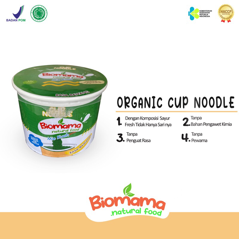 Biomama Organic Cup Noodle MPASI / Mie Organik MPASI / Mie Bayam Hijau / Mie Bayi / Mie Anak / Mie S