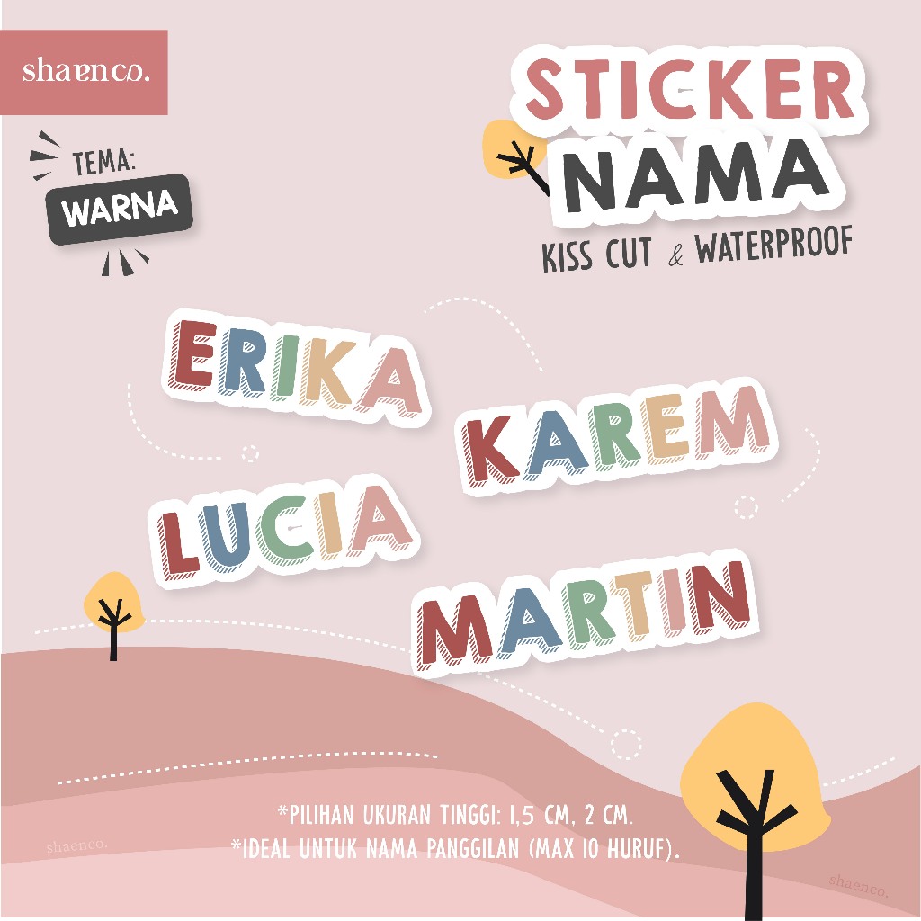 

Mi Stiker Label Sekolah Kantor Nama Anak Cewe Cowo Waterproof Murah Custom