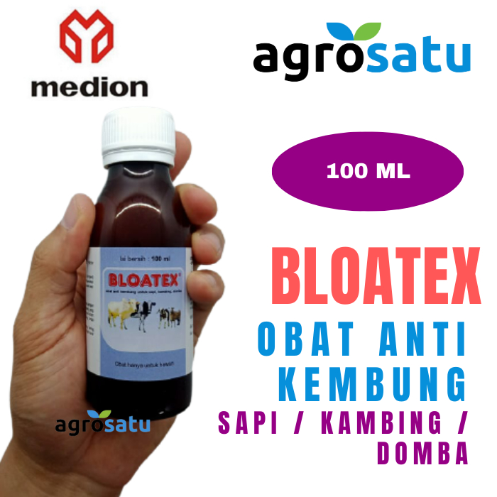 Bloatex 100ml Medion Obat Kembung Kambing Domba Sapi Kerbau Mengatasi Lemas & Gangguan Pencernaan He