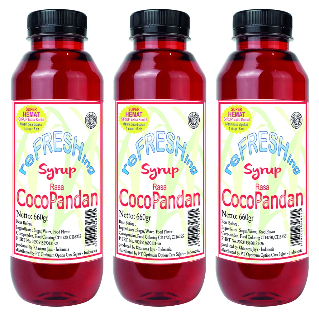 

Refreshing Syrup Cocopandan @660gr