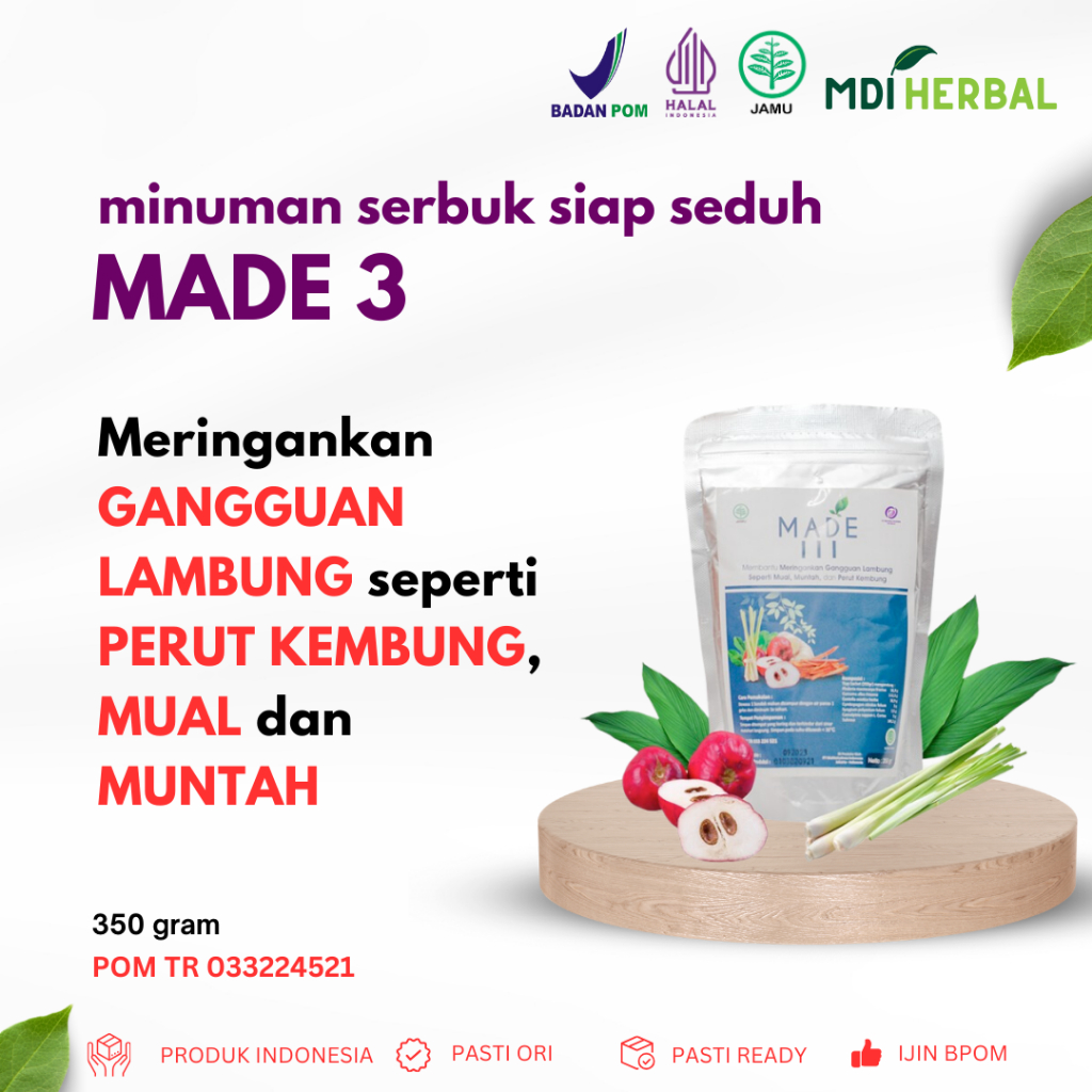 

Instan Made 3 : Minuman Herbal Gangguan Lambung, Kembung, Mual, Muntah