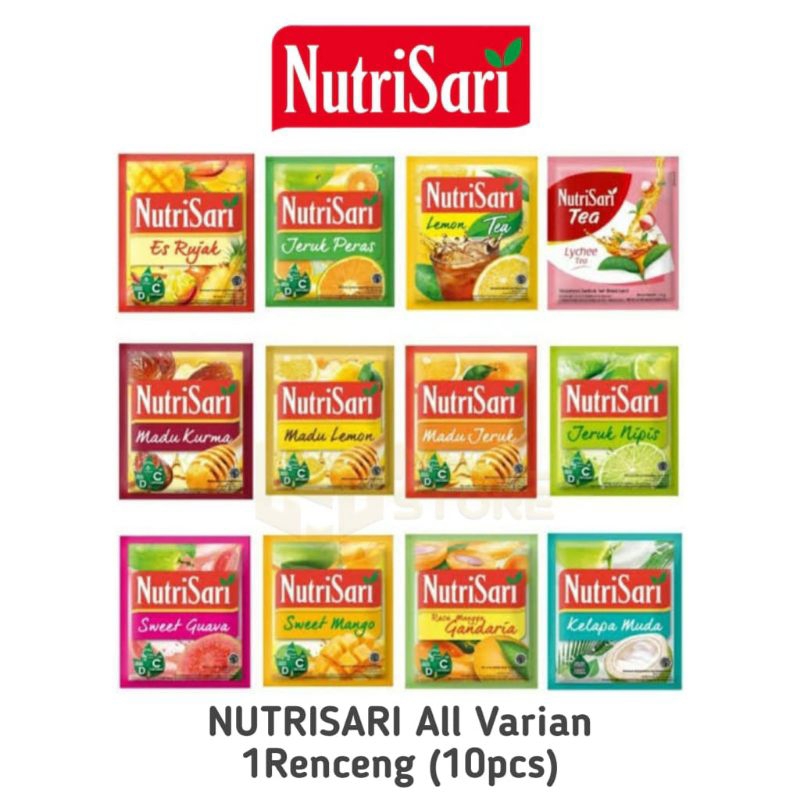 

NutriSari Minuman Serbuk Sirup Sachet 1 Renceng Isi 10 pcs