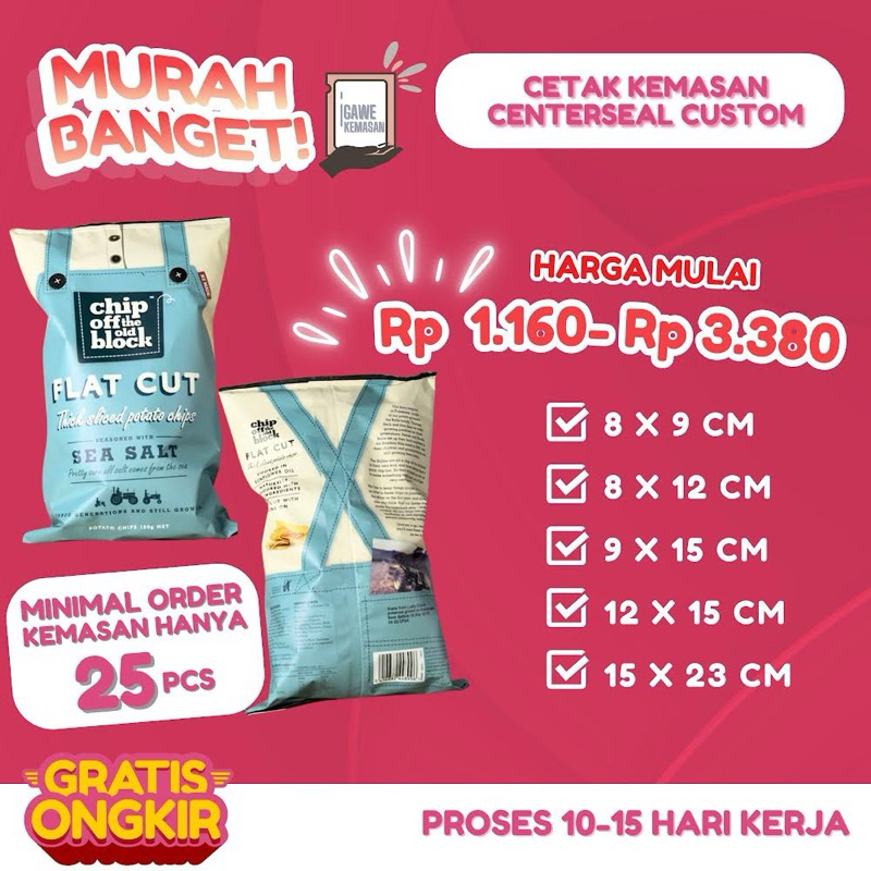 CUSTOM KEMASAN CENTER SEAL SACHET PACKAGING