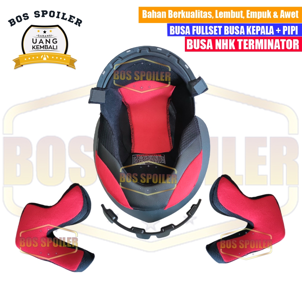 Busa Helm Nhk Terminator Road Fighter All Series Fullset dan Busa Pipi Checkpad Check Pad S M L