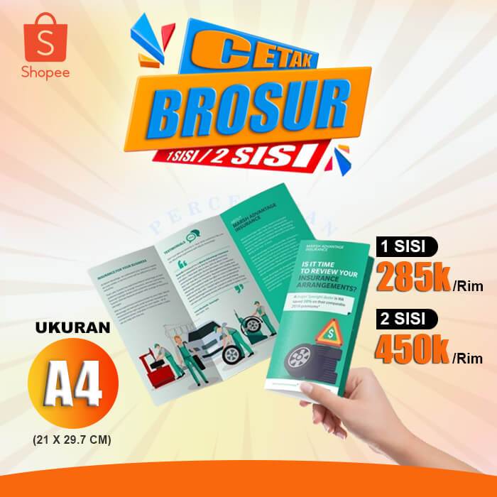 Cetak Brosur A4 Murah - 1000 Lembar, 2 Sisi/1 Sisi
