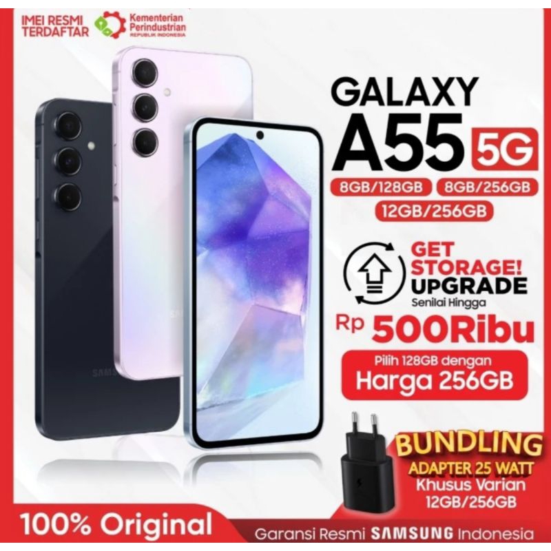 SAMSUNG GALAXY A55 5G RAM ( 8/256 DAN 12/256 ) SEGEL RESMI
