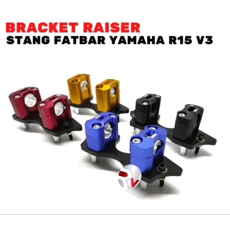 Breket Dudukan Plus Raiser Stang RZR Fatbar Baplang Yamaha R15 V3 VVA Braket Dudukan Stang R15 V3 VV