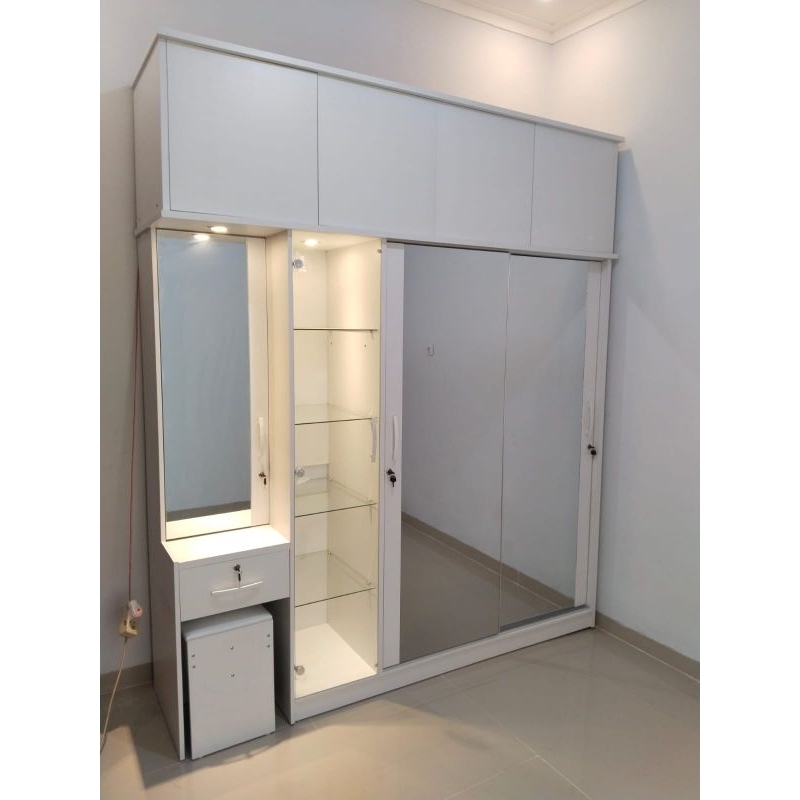 lemari pakaian dan meja rias | lemari pajangan tas | meja rias | lemari pakaian pintu sliding | lema