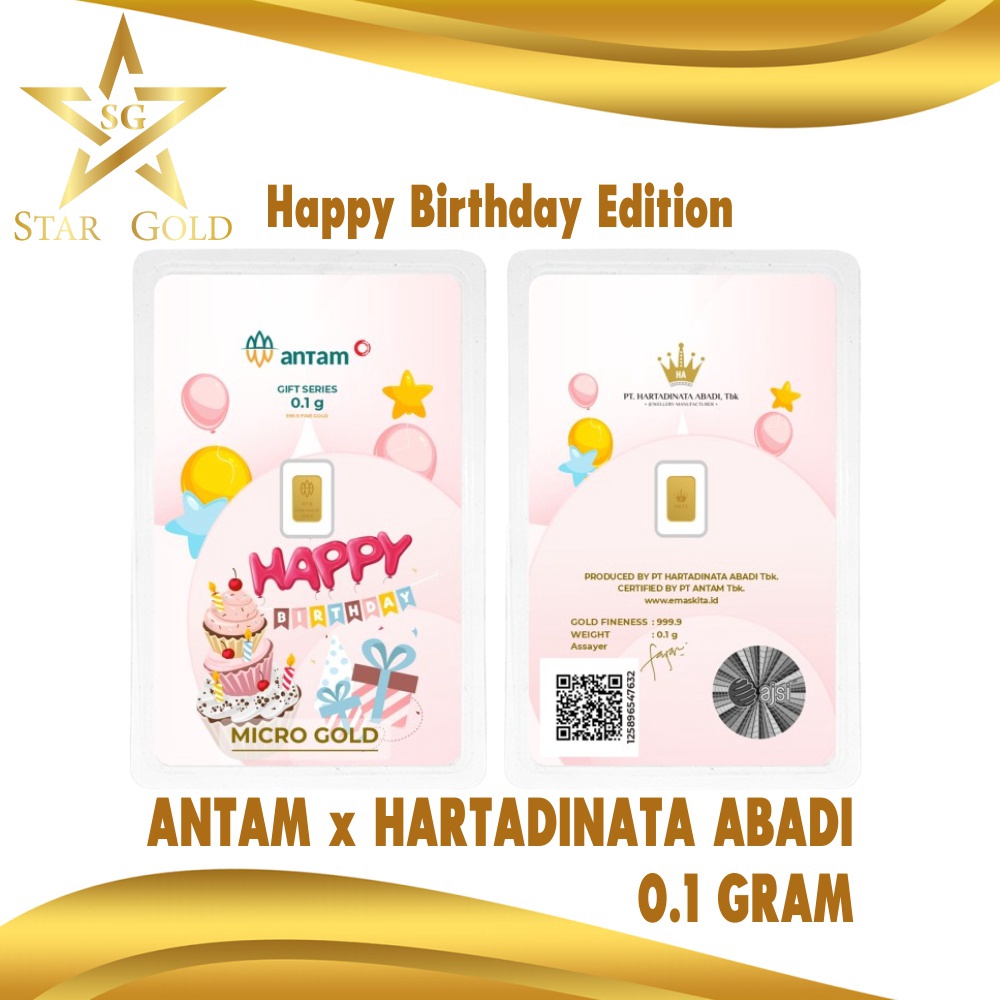 Star Star Gold Logam Mulia Micro Gold Antam Hartadinata 1 Gram Birthday Cake Series buruan