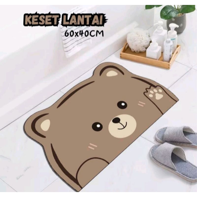 KESET LANTAI KAMAR MANDI NYERAP AIR ANTI SLIP 60X40CM/KESET MOTIF 3D CANTIK
