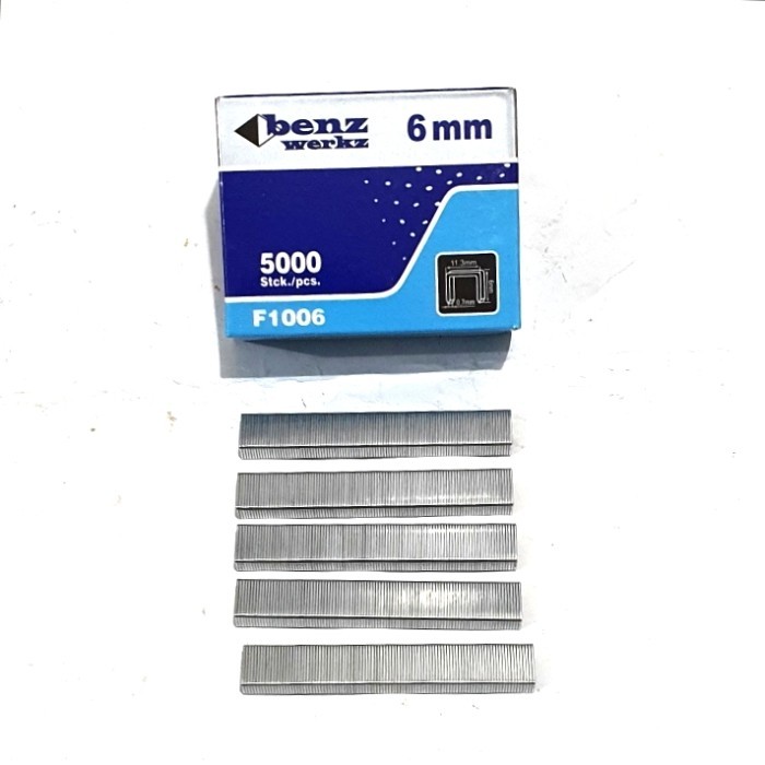 

Isi Staples Tembak 1006F 6 mm 1000 Pcs / Staples Nail Benz Werkz