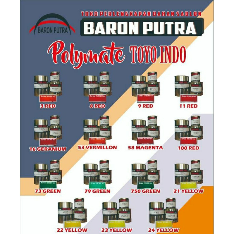 

TINTA POLIMATE 1 KG (SABLON PLASTIIK)