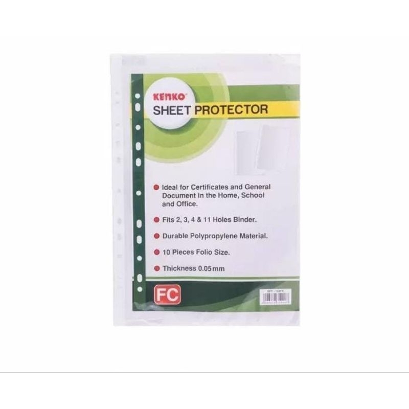 

[PACK 10 LBR] SHEET PROTECTOR KENKO SPT-100 / PELINDUNG KERTAS KENKO SPT100