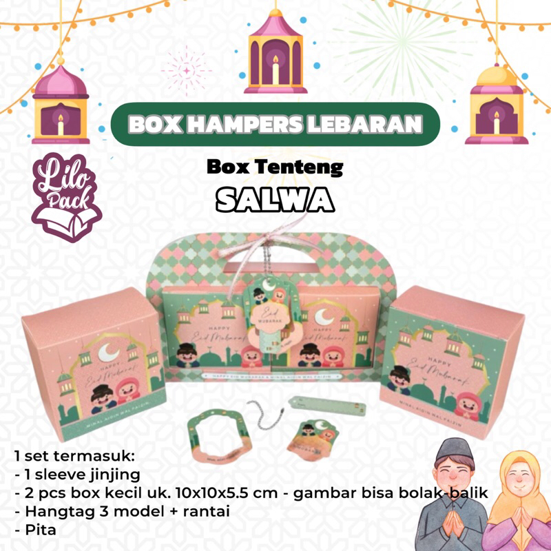 

SALWA | Box Hampers Idul Fitri utk 2 Toples Persegi 250ml / Dus Packaging Toples Kue Kering Lebaran