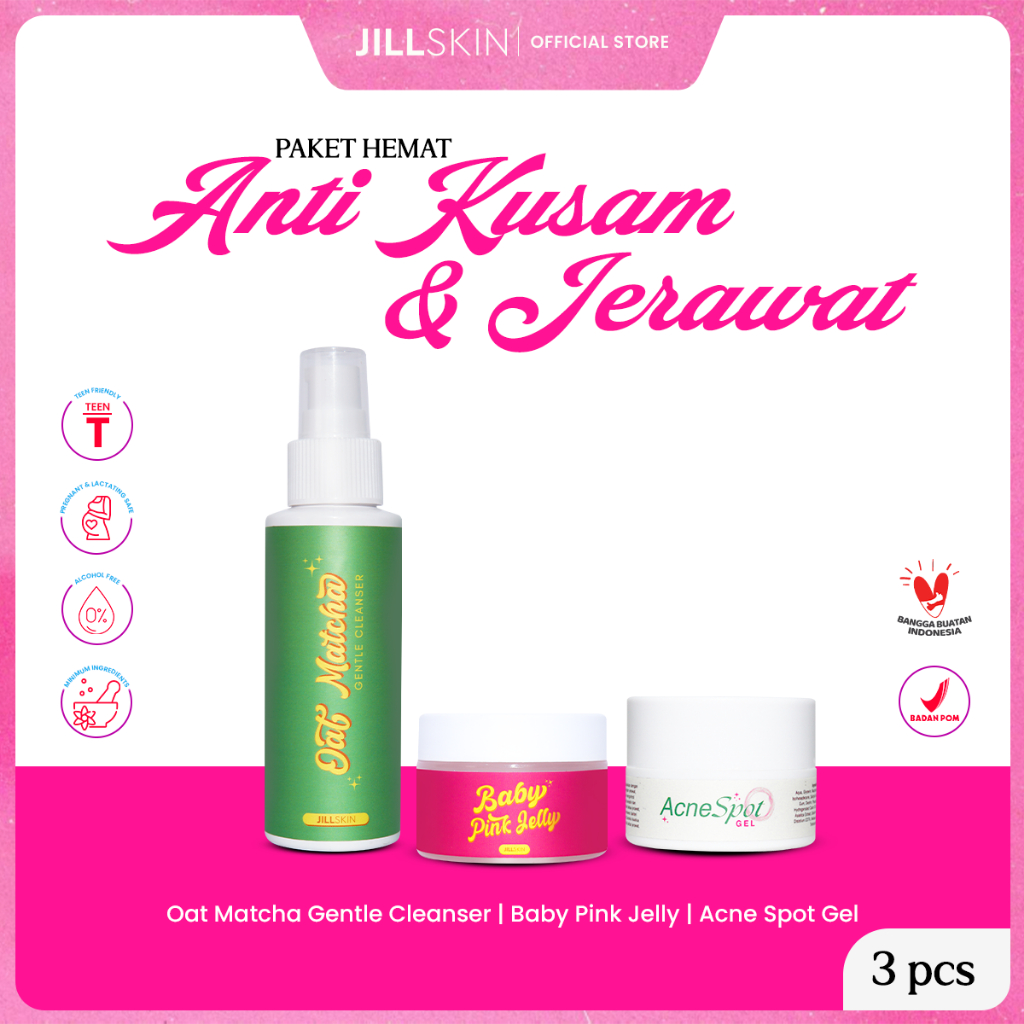 JILLSKIN Bundle Oat Matcha + Baby Pink Jelly + Acne Spot