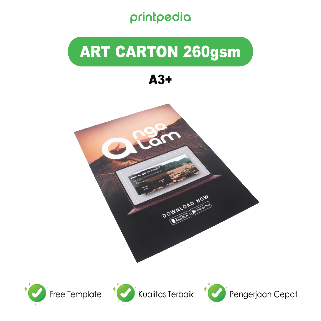 

Print Cetak A3+ Bahan Art Carton 260 Gsm / Print Custom A3+ Bahan Art Karton / Cetak A3+