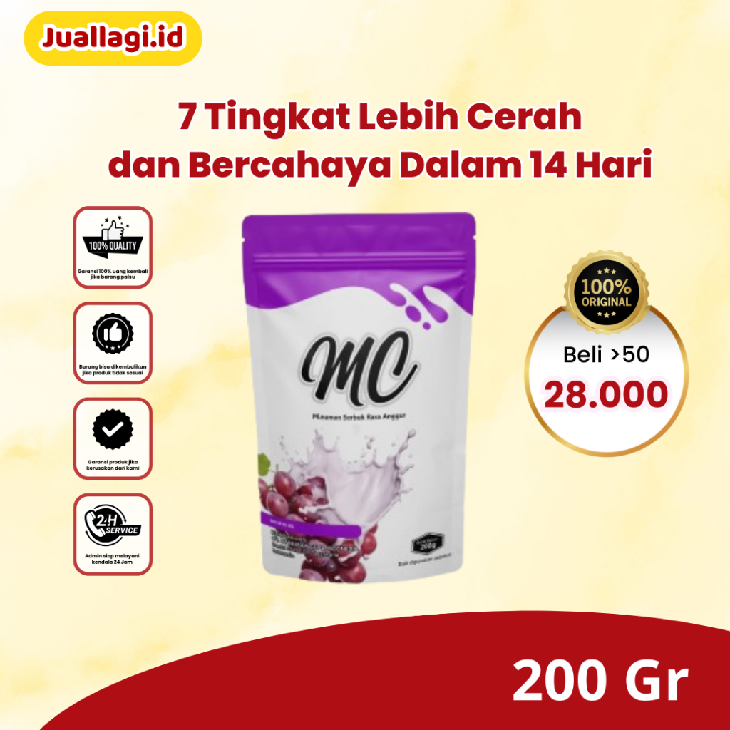 

Minuman Serbuk Kolagen Rasa Anggur Latte 200 Gram